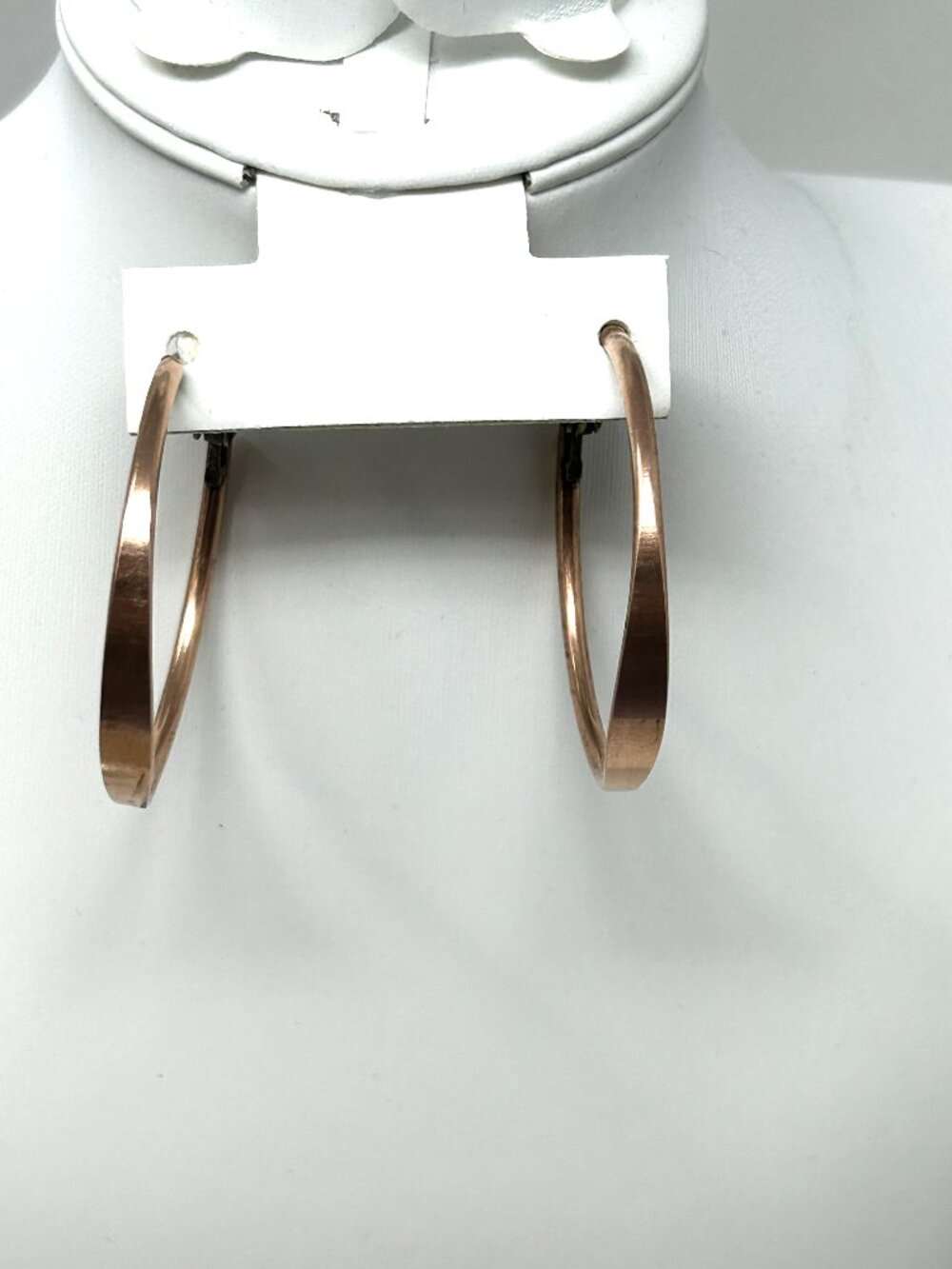 Vintage Solid Copper Hoop Earrings Omega Back Pierced Post Plain 9.2g